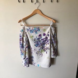 Preppy floral off the shoulder top